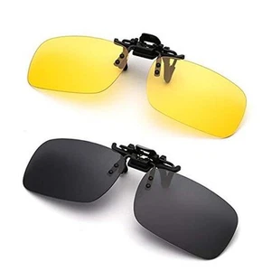 Polarized Clip-on Sunglasses Anti-Glare Driving Glasses Black & Driving Glasses - Picture 1 of 8