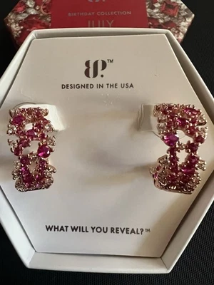 Bomb Party July 2025 Earrings "Firelight Moments" ER44947 Ruby/Rose Gold - Image 1 of 4