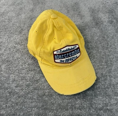VTG Abercrombie & Fitch Baseball Hat Fitted Cap Yellow Distressed Y2K - Image 1 of 4
