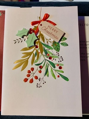 TAILORMADE Merry Christmas Card! 3D Mistletoe Holly Decor!