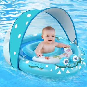 Baby Pool Schwimmer mit abnehmbarem UPF50+ Sonnenschutz Verdeck, Babyschwimmer für Poo - Bild 1 von 12