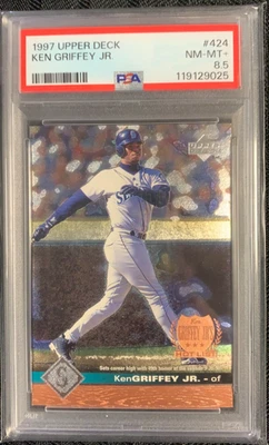 KEN GRIFFEY JR. 1997 UPPER DECK #425 HOTLIST PSA NM-MT+ 8.5 MARINERS - Image 1 of 2