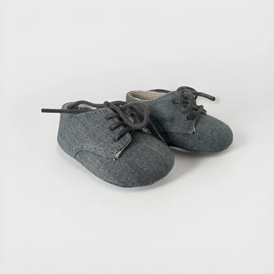 Zapato de vestir Janie and Jack gris espiga para niños talla 1/0-3 meses Foto 1 de 4
