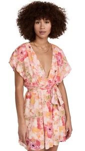 Free People Mini Abito Donna Freddy Cravatta, Fruit Punch Combo, Floreale, Rosa, L - Foto 1 di 3