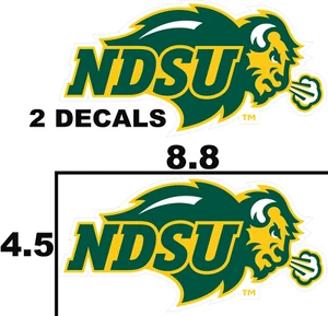 Marco de matrícula de 2 calcomanías NDSU BISON - Imagen 1 de 2