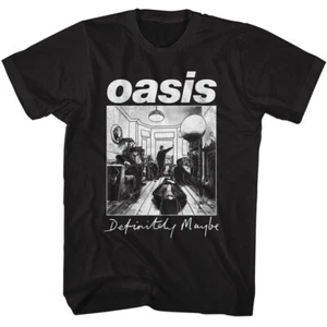 Camiseta de portada de álbum Oasis Band Definitely Maybe para hombre mercancía de música rock - Imagen 1 de 5