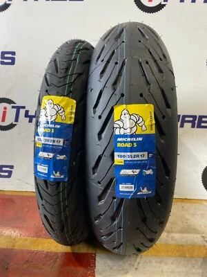 120/70ZR17 & 180/55ZR17 MICHELIN ROAD 5 TL MOTORCYCLE TYRES MATCHED PAIR! - Image 1 of 4