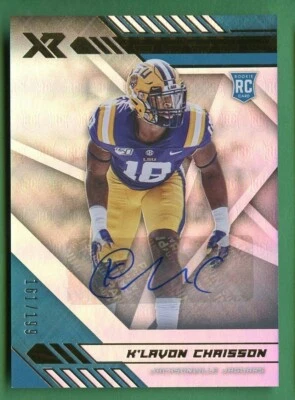 K'LAVON CHAISSON 2020 XR FOOTBALL ROOKIE AUTO /199 JACKSONVILLE JAGUARS - Image 1 of 2