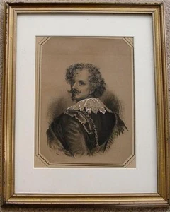 LÁPIZ RETRATO VAN DYCK/CARBÓN AÑOS 30 FOTO HOLANDA HOLANDESA - Imagen 1 de 3