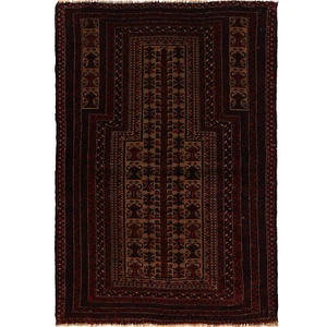 Tribal Prayer Baluchi Handmade Afghan Traditional Wool Area Rug 2'9x4'5ft-G16610 - Picture 1 of 4