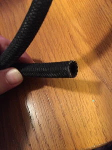 7mm ID Black Cloth Braided Brake Fluid Hose Made in Germany 1 ft - Ships Fast! - Picture 1 of 3