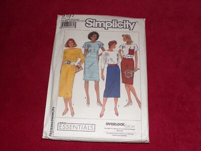 🌹 SIMPLICITY #9197 - LADIES ( 4 STYLE ) PULLOVER STRAIGHT DRESS PATTERN 6-24 FF - Image 1 of 2