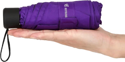 Mini guarda-chuva de viagem para sol e chuva pequeno terno compacto para bolso com estojo - Imagem 1 de 4