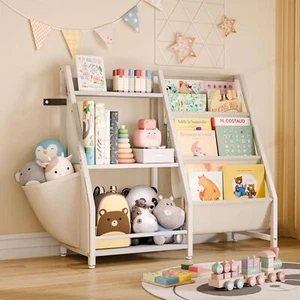 Toy Organizer 3 Tier Bookshelf for Kids, Montessori Bookcase Book Shelf for Kids - Picture 1 of 6