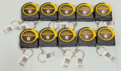 Lote 10 Stanley Fatmax: 6 pies x 1/2 pulg. Cinta métrica de bolsillo para llavero (FMHT7706) Foto 1 de 4