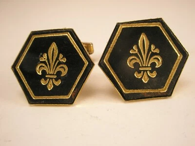 Gemelos BSA Boy Scouts New Orleans Saints vintage flor de lis Foto 1 de 4