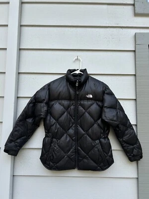 North Face Children's Large Goose Down Puffer Jacket BLACK Parka WARM Winter - Image 1 of 4