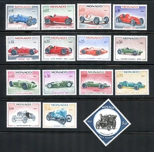Monaco Complete MNH Set #648-661, #C73 Grand Prix Racing Cars of Monaco Stamps - Picture 1 of 1