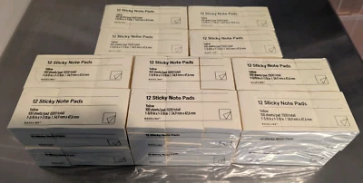 Yellow Sticky Note Pads 1-3/8" x 1-7/8" Baseline NEW Lot Of 20 packs 24k Sheets - Image 1 of 4