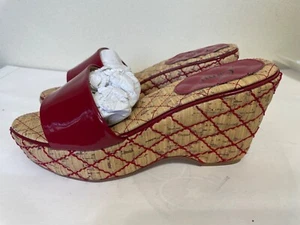 CAMI beautiful hot red pepper soft feel slide on 4" heel sandals new/w box 8M - Picture 1 of 13
