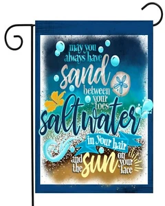 Sand Saltwater and Sun   ~ Garden Flag Top Quality  Double Sided  - Picture 1 of 1