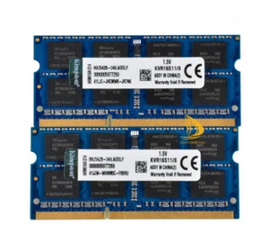 Kingston 2x 8 Go DDR3 1600 MHz 2RX8 PC3-12800S 204 broches SODIMM mémoire RAM pour ordinateur portable - Photo 1/8