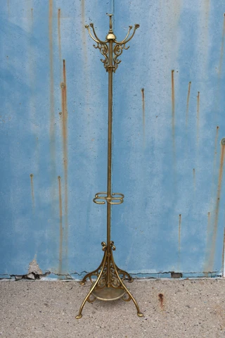 Ornate Cast Brass Coat Hat Rack Hall Tree Umbrella Stand Griffins Antique Hooks Cover
