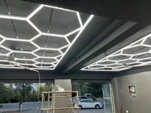 NEW LED 14 Hexagon Garage Workshop Detailing Wall / Ceiling Lights Barber Office - Picture 1 of 4