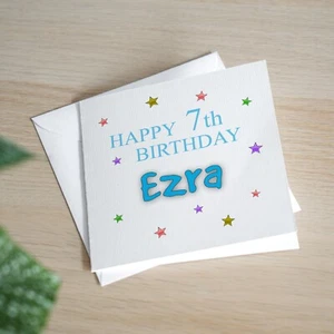 Tarjeta Personalizada 7º Cumpleaños Nieto 7º Cumpleaños Regalo Hijo Séptimo Sobrino - Imagen 1 de 3