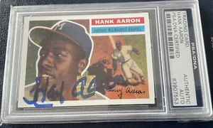 1956 Topps HANK AARON Reprint #31 1999 Milwaukee Braves Signed Auto!!! PSA - Bild 1 von 2