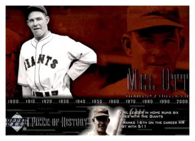 2002 Upper Deck Piece of History  Mel Ott  72 - Image 1 of 2