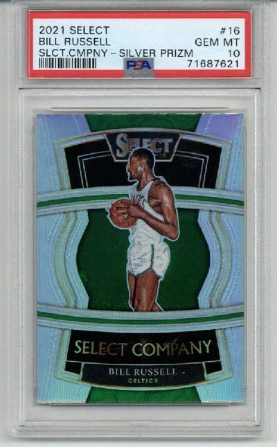 2021 PANINI SELECT SELECT COMPANY SILVER PRIZM #65 BILL RUSSELL PSA 10 LOW POP - Image 1 of 2