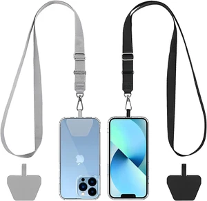 Phone Lanyard 2-Pack – Adjustable Neck Strap & Universal Patches for Smartphones - Picture 1 of 9
