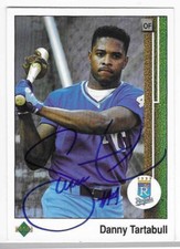 DANNY TARTABULL 1989 UPPER DECK AUTOGRAPHED SIGNED # 329 KANSAS CITY ROYALS