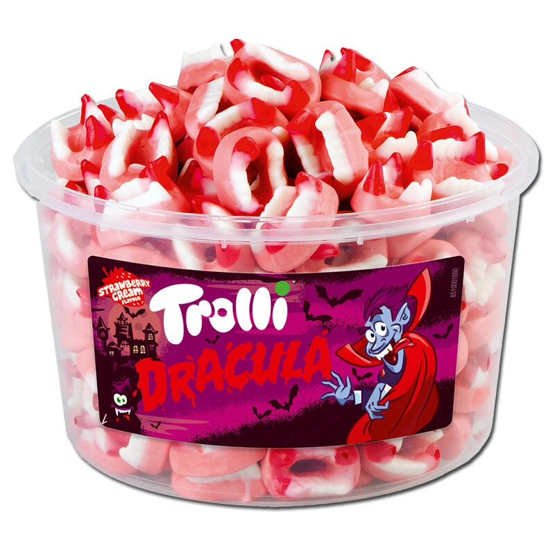 (6,85€/1kg) Trolli Mini Dracula, Fruchtgummi, Schaumzucker, 150 Stk - Bild 1 von 1