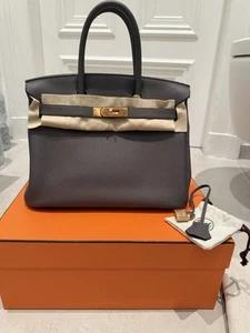 Hermès Birkin Bag 30 Grau Leder Box Fullset Grey Leather - Bild 1 von 11