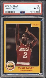 1983-84 Star Basketball James Bailey #74 PSA 8 HOUSTON ROCKETS NM-MT - Bild 1 von 2