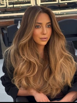 Balayage Brown Blonde Ombre 100% Human Hair 13x4 Lace Front Wig for Women - Image 1 of 4