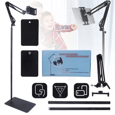 Supporto da Pavimento per Tablet,Supporto per Tablet con Supporto Flessibile a Collo di Cigno per iPad - Immagine 1 di 4