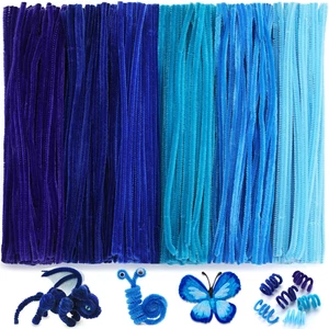 600 PCS Pipe Cleaner, Blue Pipe Cleaners, Chenille Stems Bulk Pipe Cleaner Craft - Picture 1 of 6