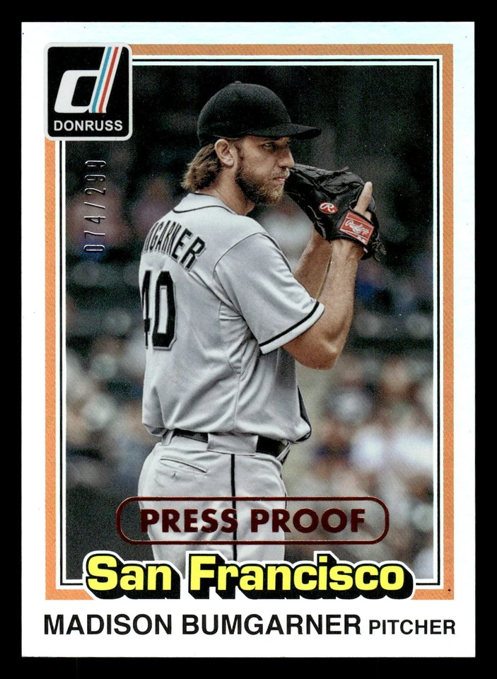 2015 Donruss #205 Madison Bumgarner 1981 Edition Press Proof Bronze #/299 - Image 1 of 2