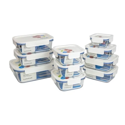 Lock & Lock 10pc Clear Glass Container Set | 10 Piece White - Image 1 of 4