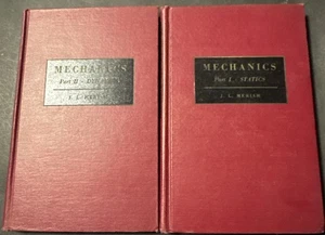 Mechanics Part I & II (Statics & Dynamics) J.L. Meriam Wiley 1955 Set Hardcover - Picture 1 of 13