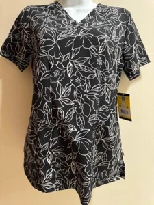 6657 PHFL Pen Floral Print Scrub Top By Wonder Wink - Picture 1 of 6
