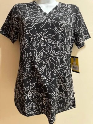 6657 PHFL Pen Floral Print Scrub Top By Wonder Wink - Image 1 of 4