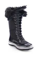 Nature Breeze Frost-02 Women's Lace Up Faux Fur Winter Boots Black Sz 8.5 NEW