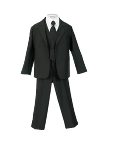 New Boys Formal 5 Piece Suit with Shirt and Vest Toddler 3T Little Boy Suit - Picture 1 of 4