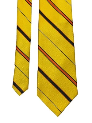 Corbata Lands’ End para hombre tejida en seda rayas amarillas y naranjas Foto 1 de 4
