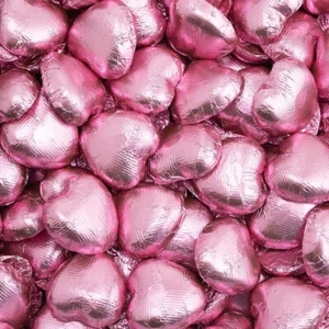 Milk Chocolate Foil Wrapped Hearts (x82 Hearts) - Picture 1 of 46