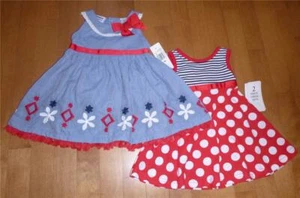 Baby Girls Blueberi Blvd 2 pack Fit & Flare Dresses Size 12 18 24 Months NWT - Picture 1 of 1